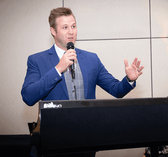 CEO speaking at an event