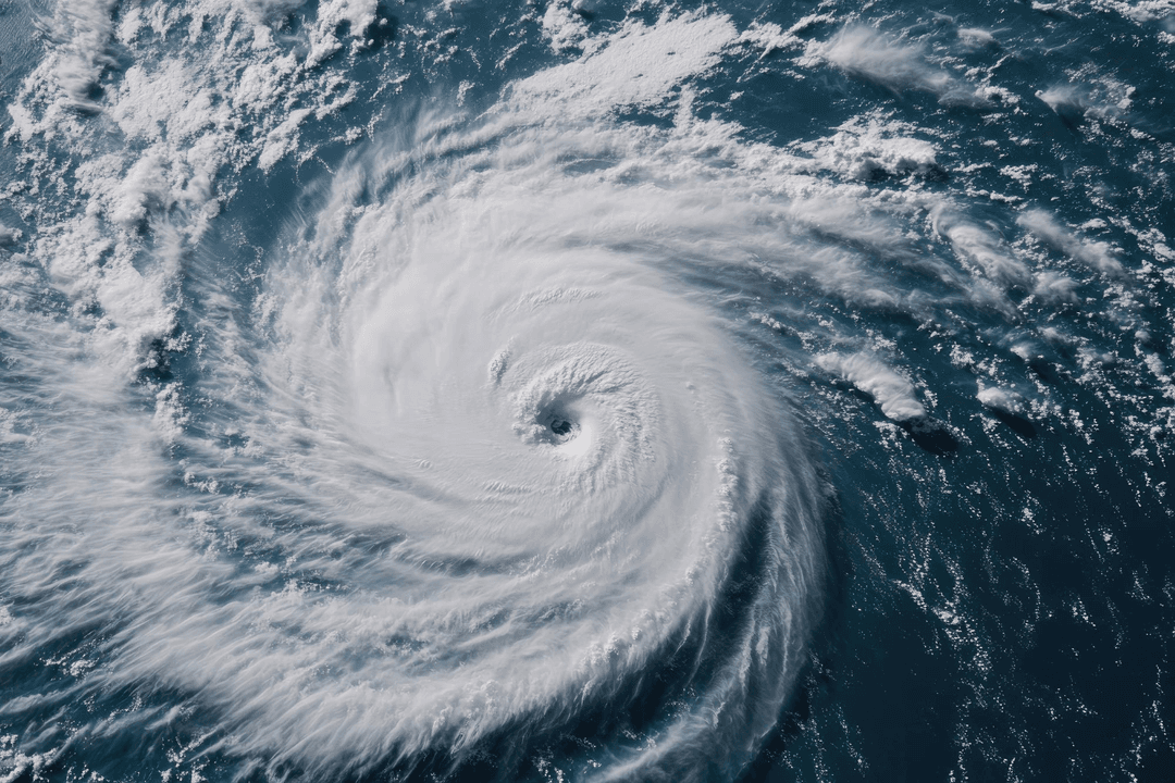 Satellite view of a tropical cyclone